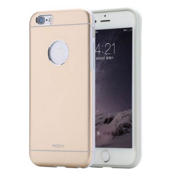 Rock ® Orgin Series Protective Shell TPU+Metal Back Cover For iPhone 6 / 6s