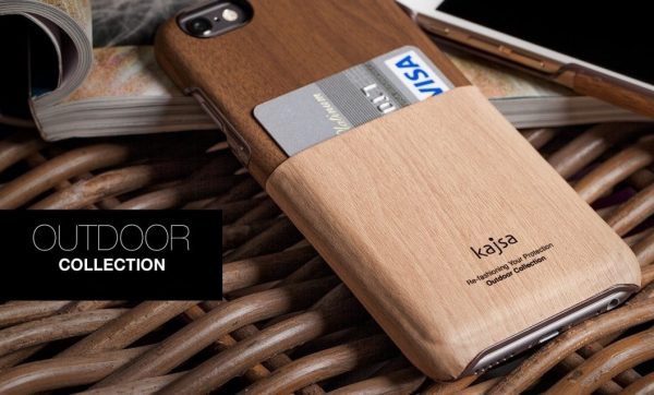 Kajsa ® Wood Pocket Card Holder Back Cover For Samsung S6 Edge