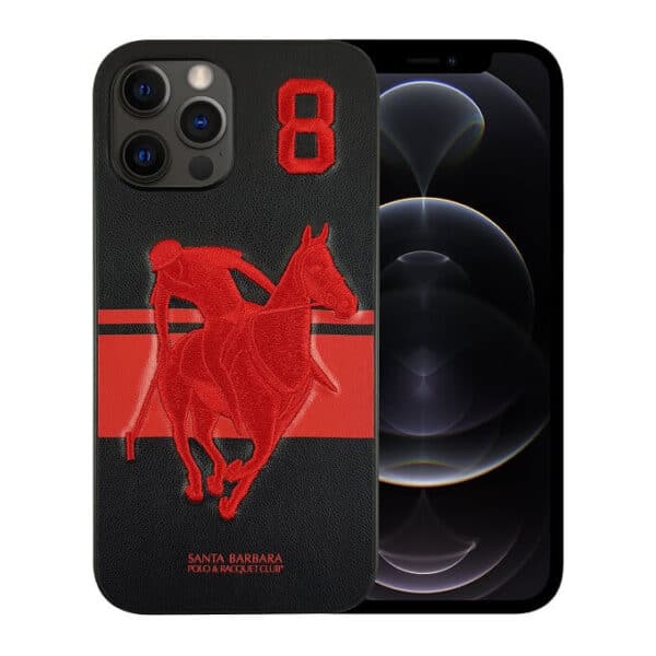 Santa Barbara Polo Garner Series Leather Back Cover For iPhone (Black)