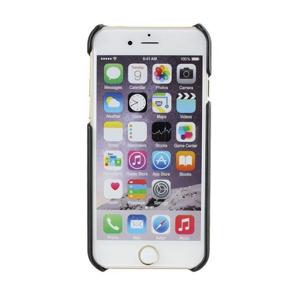 Luxury Sports Genuine Leather Back Cover For Apple iPhone (Black)