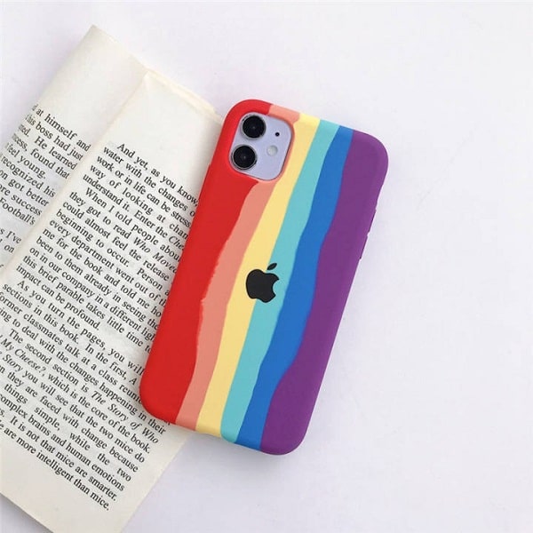 Fashion Rainbow Silicone Back Cover For iPhone 12 Series