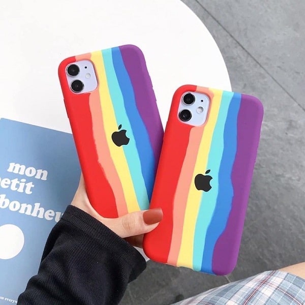 Fashion Rainbow Silicone Back Cover For iPhone 12 Series
