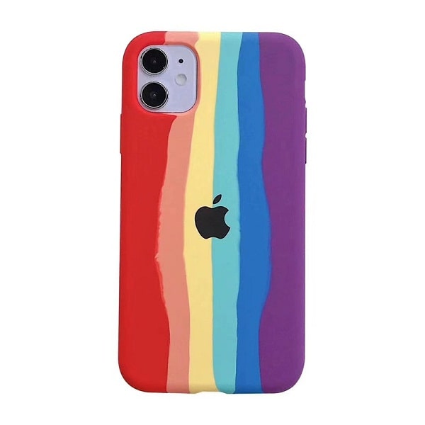 Fashion Rainbow Silicone Back Cover For iPhone 12 Series