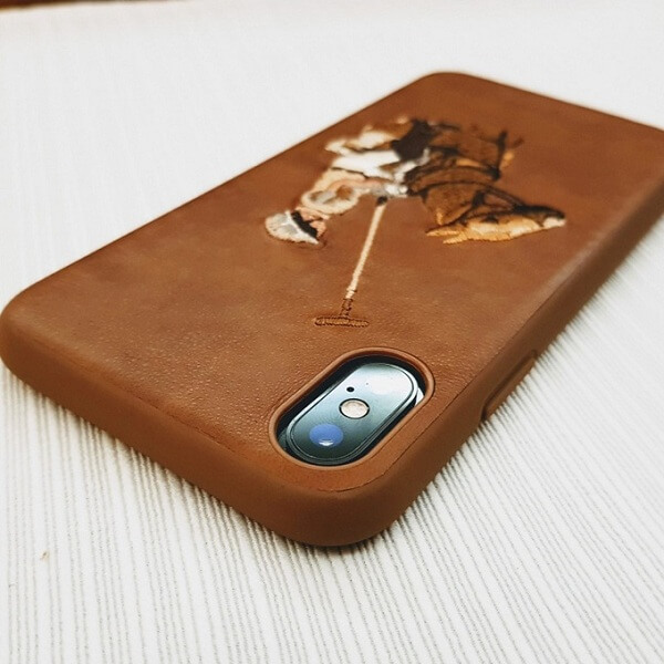 Luxury Jockey Series Leather Back Cover For Apple iPhone