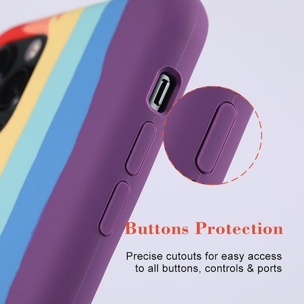 Fashion Rainbow Silicone Back Cover For iPhone 12 Series