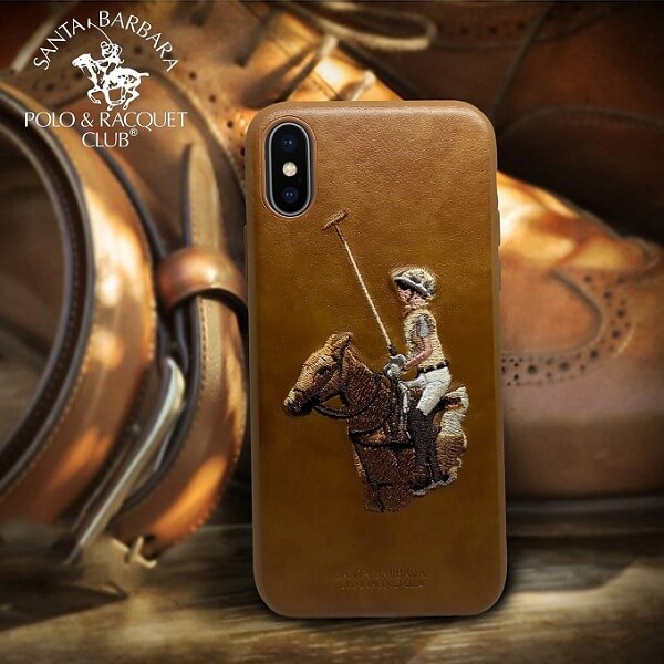 Luxury Jockey Series Leather Back Cover For Apple iPhone