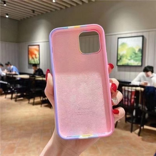 Fashion Rainbow Silicone Back Cover For iPhone 12 Series