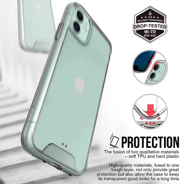 Space Super Protection Anti Shockproof Transparent Bumper Cover For iPhone 12 Series