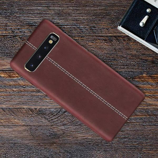 Vorson ® Lexja Series Double Stitch Leather Back Cover For iPhone / Samsung