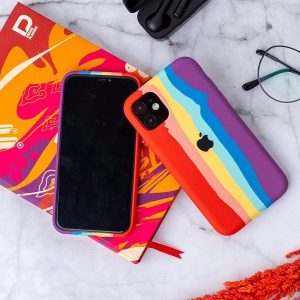 Fashion Rainbow Silicone Back Cover For iPhone 12 Series