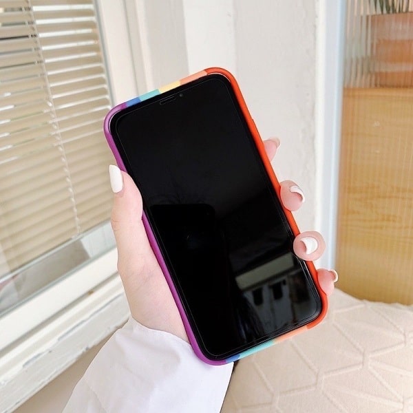 Fashion Rainbow Silicone Back Cover For iPhone 12 Series